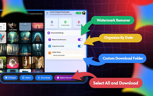 Gemini Image Downloader - Bulk Download & Remove Watermarks screenshot