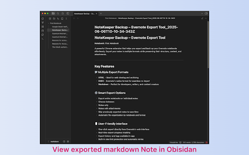 Evernote Backup exporter screenshot