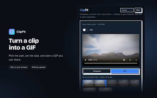 Compress Video — Trim, Crop & GIF | ClipFit screenshot