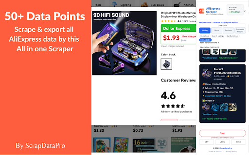 AliExpress Scraper – Export Ali express Reviews, Listings & Seller Export screenshot