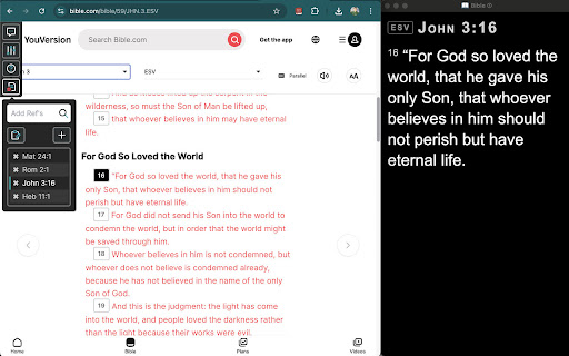 Project verses from bible.com screenshot