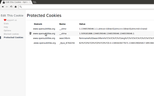 EditThisCookie Origin screenshot