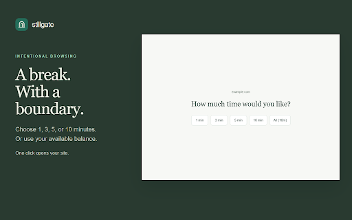 Stillgate — Intentional browsing screenshot