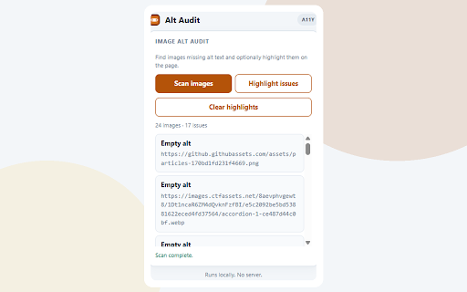 Alt Audit screenshot