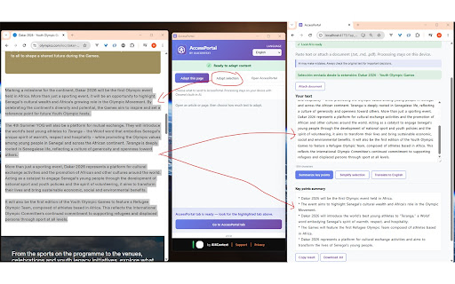 AccessPortal — make web content more accessible in Chrome screenshot