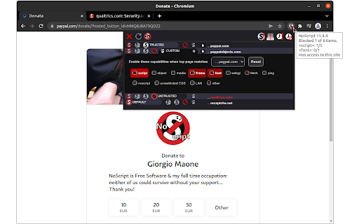 NoScript screenshot
