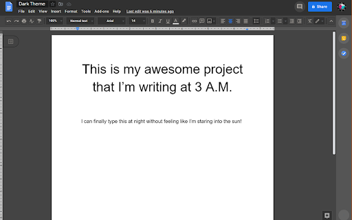 Google Docs Dark Mode screenshot