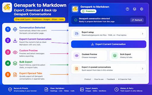 Genspark to Obsidian markdown file screenshot