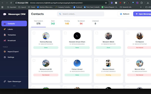 Messenger CRM screenshot