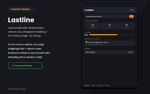 Lastline - Auto Reading Position Saver screenshot