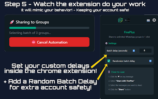 Forward to more than Five WhatsApp™ Groups | FivePlus for WhatsApp™ screenshot
