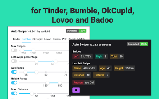 Auto Swiper: Auto-Like & AI Openers for Tinder, Badoo +5 screenshot
