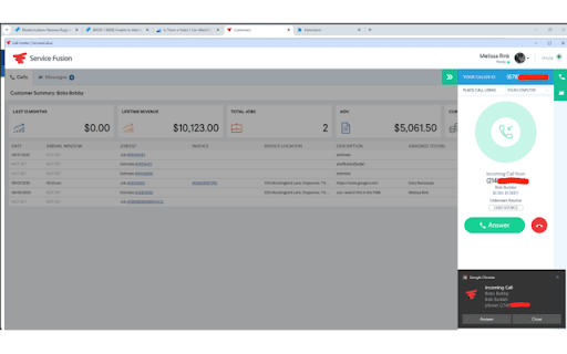 ServiceCall.ai Extension screenshot