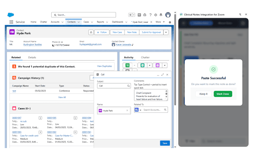 Clinical Notes Integration for Zoom screenshot