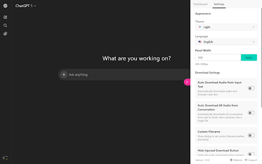ChatGPT TTS screenshot