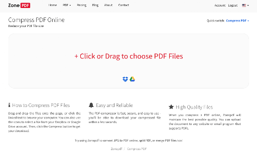 Compress PDF screenshot