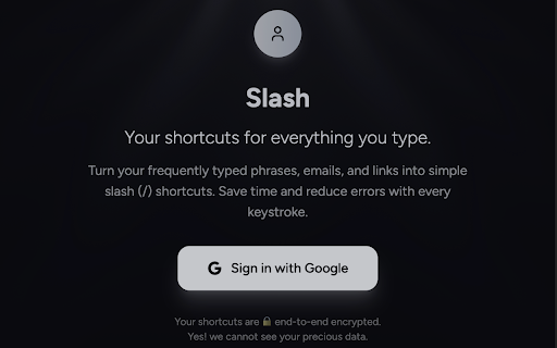Slash | Quick Type Text Replacement Tool screenshot