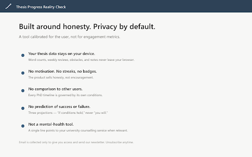 Thesis Progress Reality Check screenshot