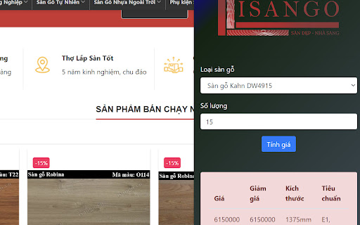 Tính giá sàn gỗ screenshot