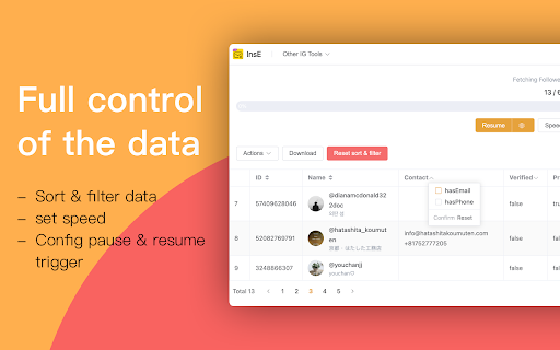 InsE - Instagram email finder & exporter screenshot