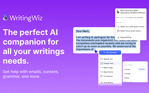 WritingWiz - AI Writing Helper screenshot
