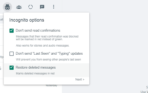 WAIncognito screenshot