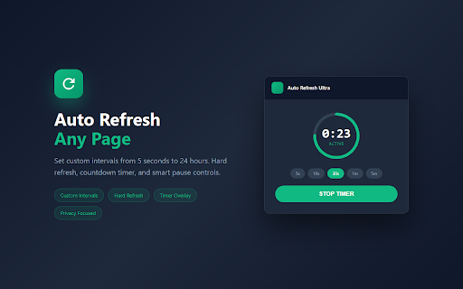 Auto Refresh Ultra: Tab Reloader & Page Monitor screenshot