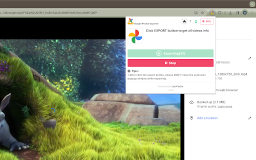 Google Photos Video Exporter screenshot