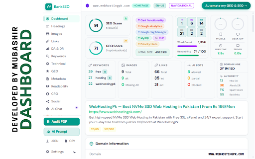 RankSEO - AEO & GEO Expert screenshot