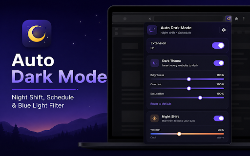 Auto Dark Mode — Night Shift, Schedule & Blue Light Filter screenshot