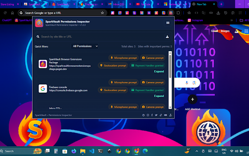 SparkVault Permissions Inspector screenshot