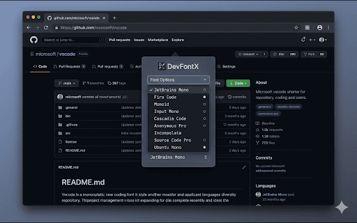 DevFontX screenshot