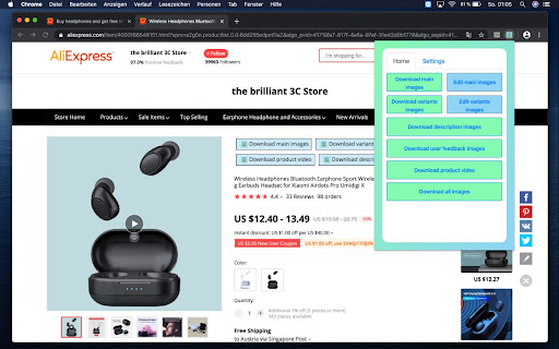 AliDownloader | Download AliExpress images screenshot