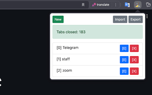 Tabs auto close screenshot