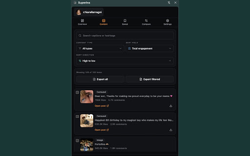 SuperIns – Instagram Analytics Tool & Profile Analyzer screenshot