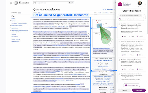 SmarterHumans.ai: AI flashcards & notes deep-linked to videos & webpages screenshot