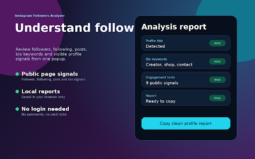 Instagram Followers Analyzer screenshot