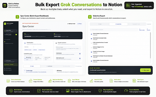 Grok to Notion screenshot