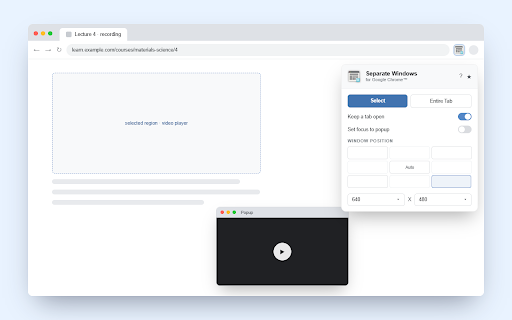 Separate Windows for Google Chrome™ screenshot