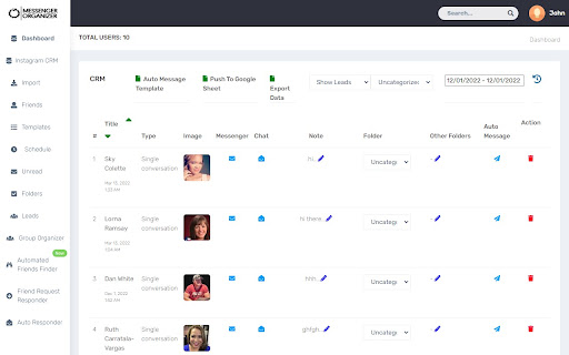 Messenger Organizer screenshot