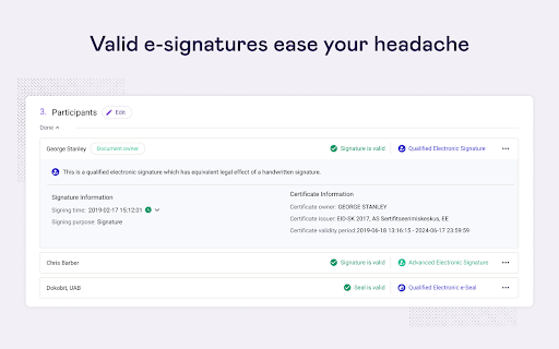Dokobit e-signing and e-identification screenshot