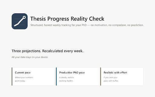 Thesis Progress Reality Check screenshot