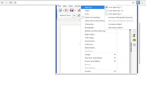 LibreOffice writer online screenshot