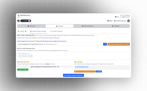 Google Search Console & Bing Webmaster Tools screenshot