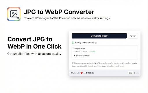 JPG to WebP screenshot