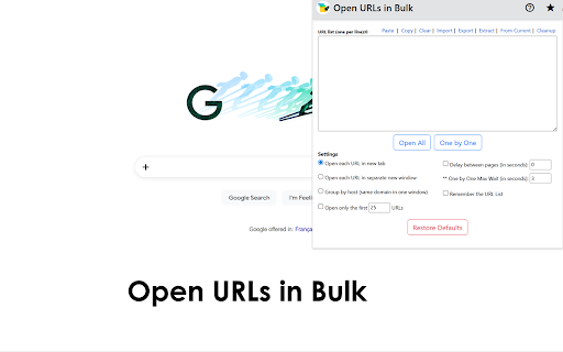 Open URLs in Bulk screenshot