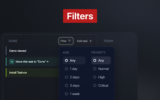 Taskvox: New Tab Task Tracker with Heatmap screenshot