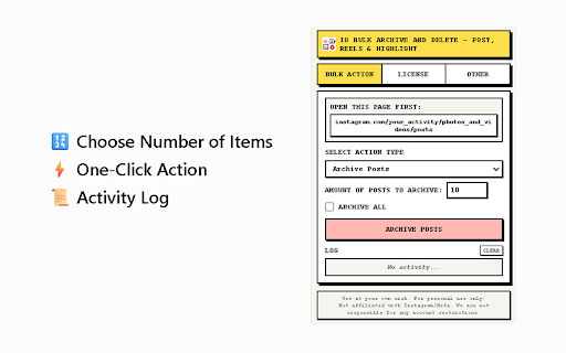 IG Bulk Archive and Delete - Post, Reels & Highlight screenshot