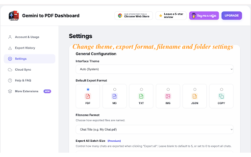 Export Gemini Chats to PDF: Download & Archive Gemini Chats screenshot