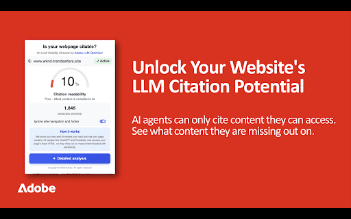 AI Content Visibility Checker, powered by Adobe Brand Visibility screenshot